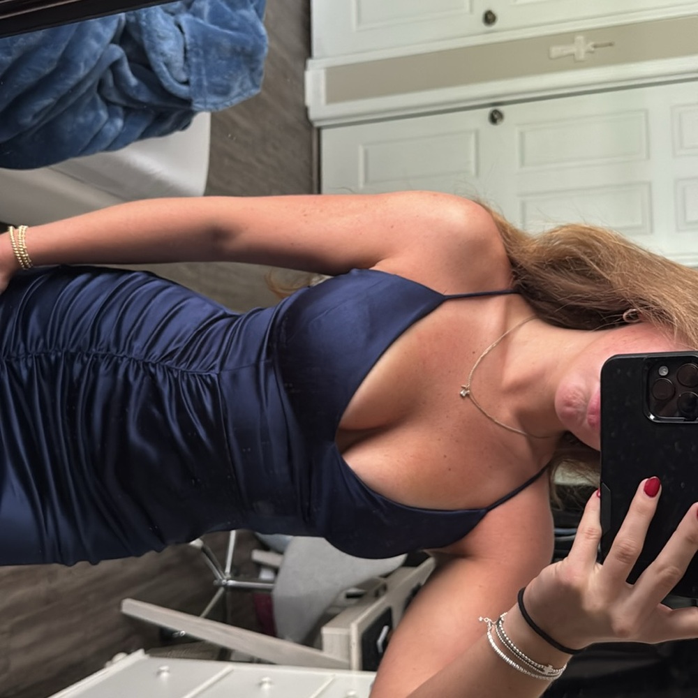 Windsor Navy Blue Backless Dress